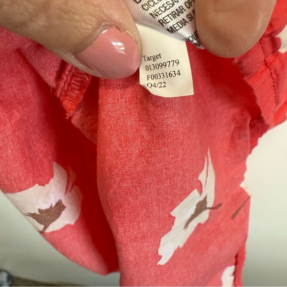 UNIVERSAL THREAD Pink Salmon Floral Puff Sleeve Dress! Size XS - Picture 7 of 9